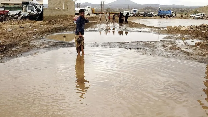 من السيول الأخيرة غربي تعز 