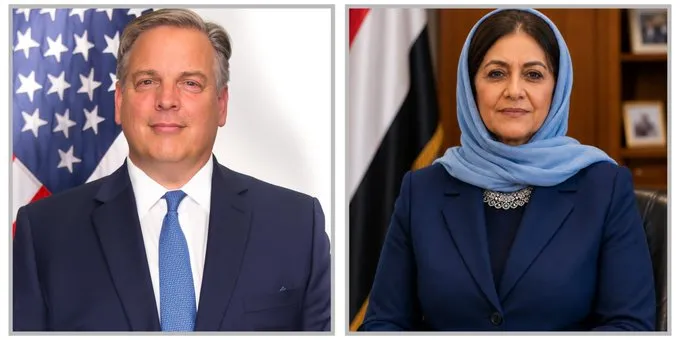 من واشنطن.. سفيرة اليمن تبحث مع مسؤول أمريكي مواجهة الحوثيين وتأمين البحر الأحمر
