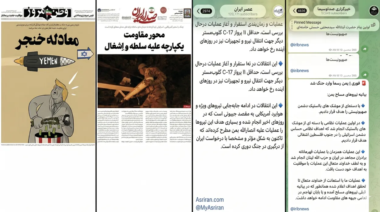 نماذج من تغطية الإعلام الإيراني لدخول الحوثيين الحرب